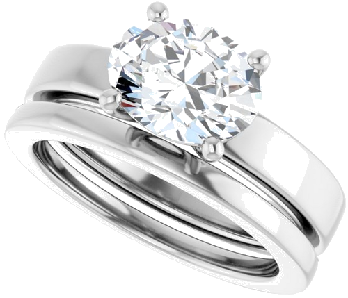 14K White 9x7 mm Oval Solitaire Engagement Ring Mounting (10)