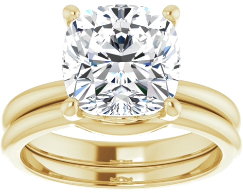 14K Yellow 9 mm Cushion Solitaire Engagement Ring Mounting (8)