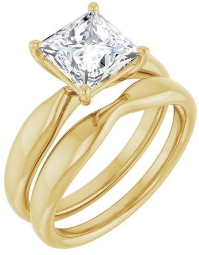 Sužadėtuvių Žiedas „Solitaire“ 585 Geltonojo Aukso Square 7mm (6)