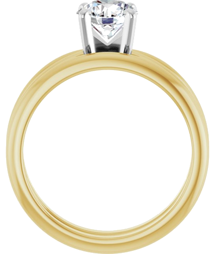 14K Yellow White 6.5 mm Round Split Shank Engagement Ring Mounting (7)