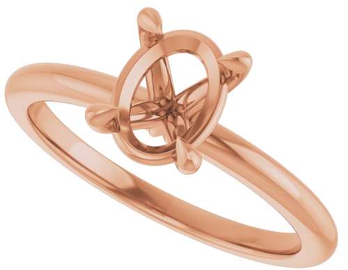 Sužadėtuvių Žiedas 417 Rožinis Aukso Oval 8mm x 6mm (3)