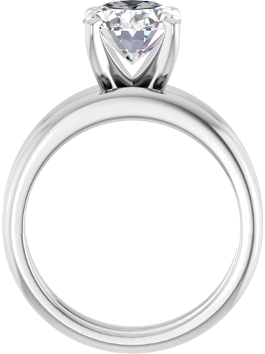 14K X1 White  10x8 mm Oval Solitaire Engagement Ring Mounting (7)