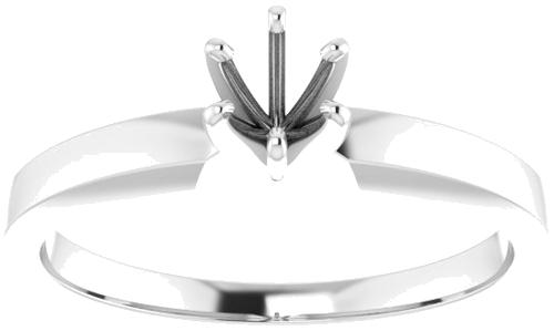 14K White 4-4.1 mm Round 6-Prong Solitaire Engagement Ring Mounting (3)