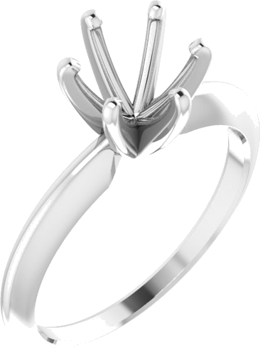 Platinum 6.6-7.2 mm Round 6-Prong Comfort-Fit Solitaire Ring Mounting (1)