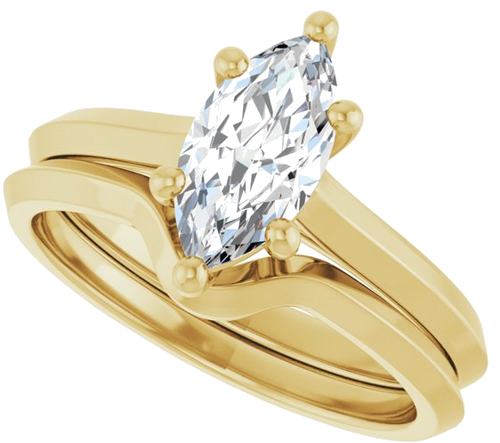 Sužadėtuvių Žiedas „Solitaire“ 585 Geltonojo Aukso Marquise 10mm x 5mm (10)