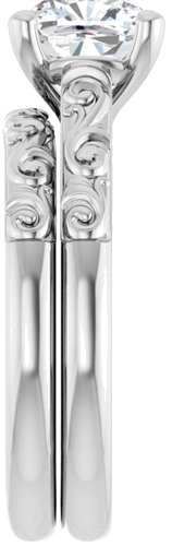 Sužadėtuvių Žiedas „Solitaire“ 585 Baltojo Aukso Cushion 7mm (9)