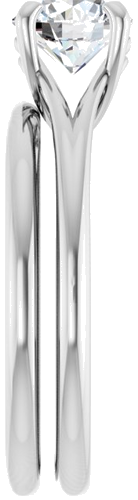 Sužadėtuvių Žiedas „Solitaire“ 585 Baltojo Aukso Round 6.5mm (9)