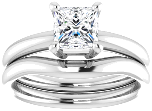 Sužadėtuvių Žiedas „Solitaire“ 585 Baltojo Aukso Square 5.5mm (8)