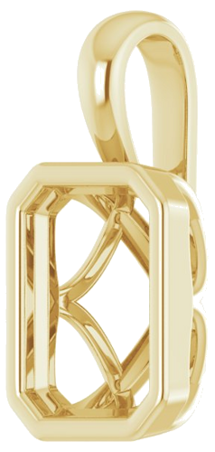 Pakabukas „Solitaire“ 585 Geltonojo Aukso Emerald 8mm x 6mm (2)