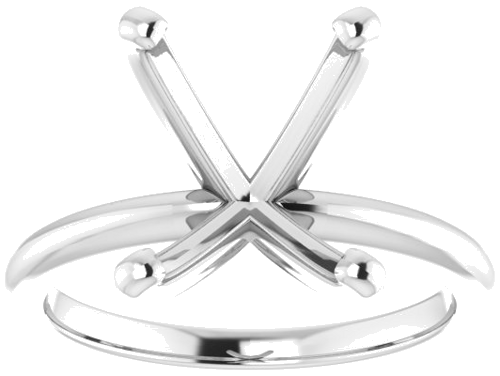 14K White  14x10 mm Oval Solitaire Engagement Ring Mounting (3)