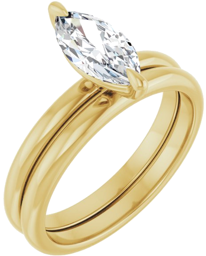 Sužadėtuvių Žiedas „Solitaire“ 585 Geltonojo Aukso Marquise 10mm x 5mm (6)