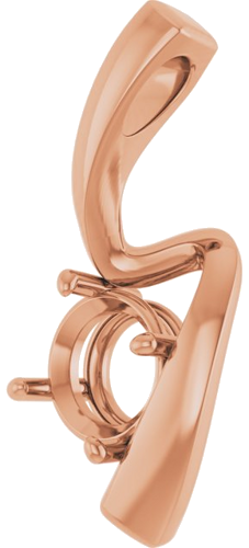 14K Rose  6.5 mm Round Pendant Mounting (2)