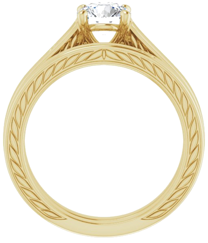 Sužadėtuvių Žiedas „Scroll Solitaire“ 585 Geltonojo Aukso Round 6mm (7)