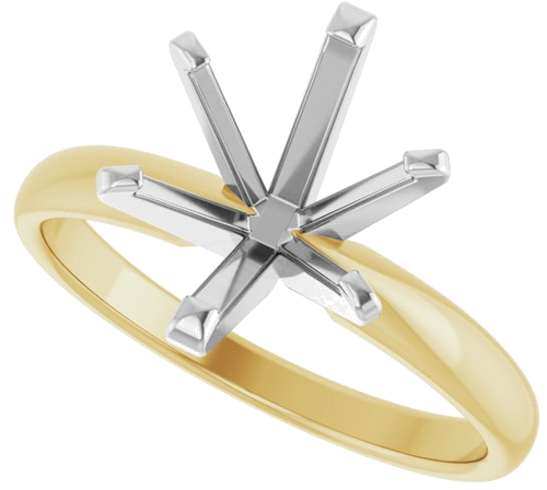 14K Yellow White 10x8 mm Oval Solitaire Engagement Ring Mounting (5)