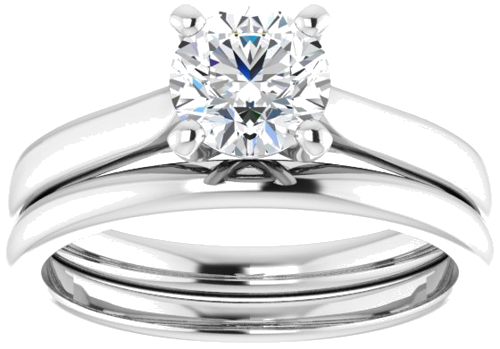 Platinum 6 mm Round Engagement Ring Mounting (8)