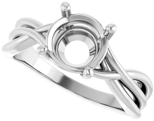 Sužadėtuvių Žiedas „Solitaire“ 585 Baltojo Aukso Round 8mm (5)