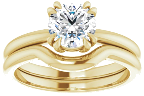 14K Yellow 6.5 mm Round Solitaire Engagement Ring Mounting (8)