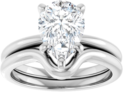 Sužadėtuvių Žiedas „Solitaire“ 585 Baltojo Aukso Pear Shape 10mm x 7mm (8)