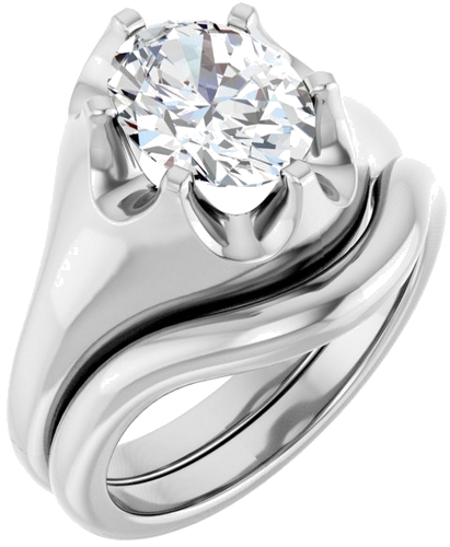 Platinum 9x7 mm Oval Solitaire Engagement Ring Mounting (6)