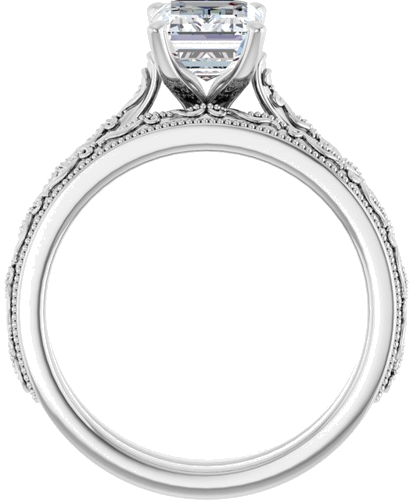 Sužadėtuvių Žiedas „Solitaire“ 585 Baltojo Aukso Emerald 8mm x 6mm (7)