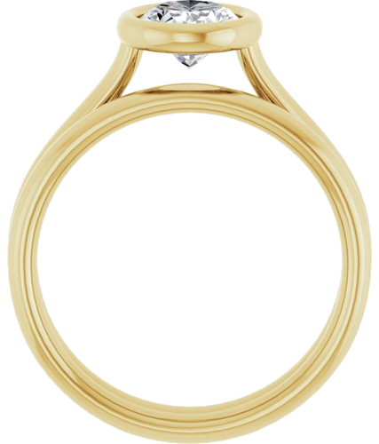 Sužadėtuvių Žiedas „Bezel-Set Solitaire“ 585 Geltonojo Aukso Oval 8mm x 6mm (7)