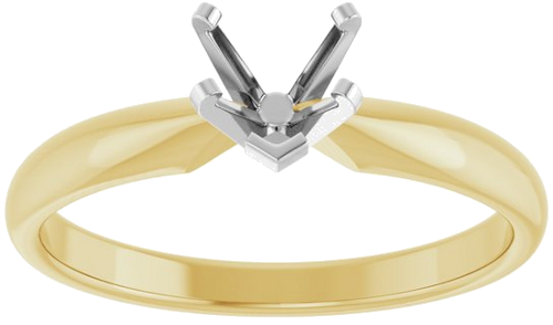14K Yellow White 5 x 5 mm Heart Solitaire Engagement Ring Mounting (3)