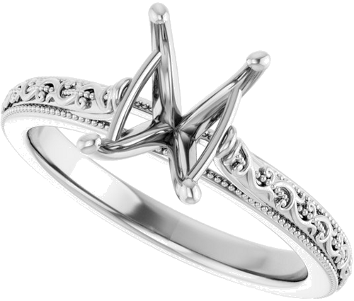 Sužadėtuvių Žiedas „Solitaire“ 585 Baltojo Aukso Emerald 8mm x 6mm (5)