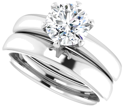 14K White 7 mm Round Engagement Ring Mounting (10)