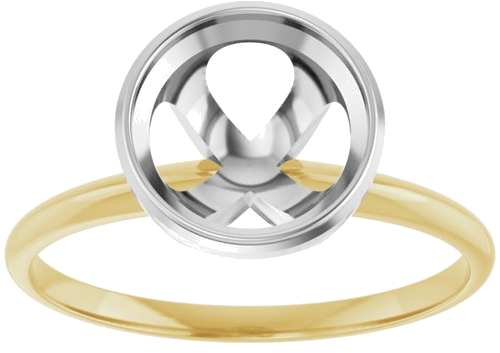 Sužadėtuvių Žiedas „Solitaire“ 585 Baltojo Ir Geltonojo Aukso Round 8.2mm (3)