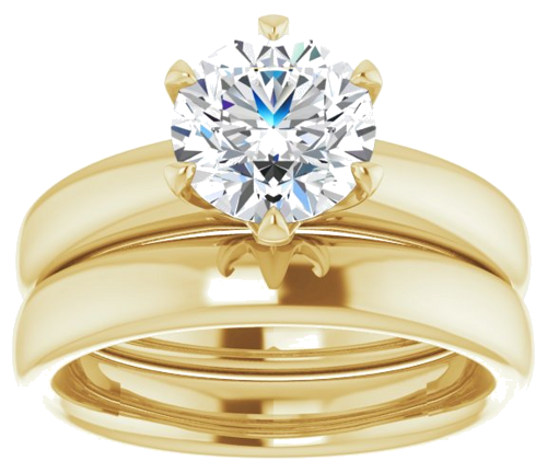 14K Yellow 7.4 mm Round Engagement Ring Mounting (6)