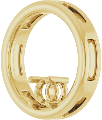 14K Yellow  4.1 mm Round Pendant Mounting (2)