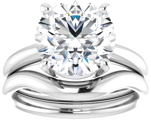 14K White 10 mm Round Engagement Ring Mounting (8)