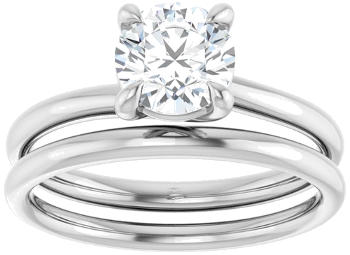 14K White 6.5 mm Round Engagement Ring Mounting (8)