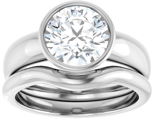 14K White 8.2 mm Round Engagement Ring Mounting (8)