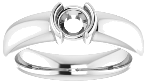 Sužadėtuvių Žiedas „Half Bezel Solitaire“ 585 Baltojo Aukso Round 5.2mm (3)