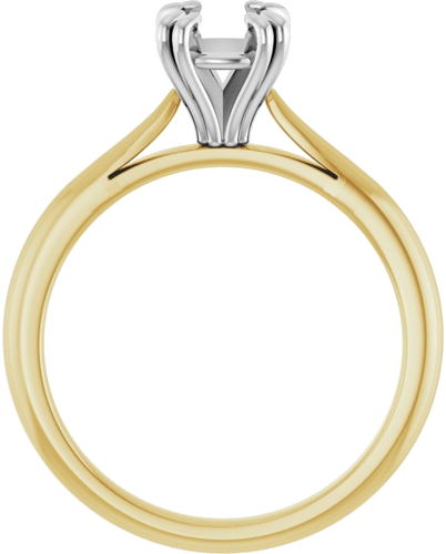 14K Yellow White 6.5 mm Round Engagement Ring Mounting (2)