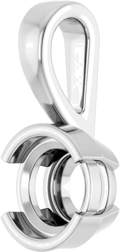 14K White 6.5 mm Round Pendant Mounting (2)