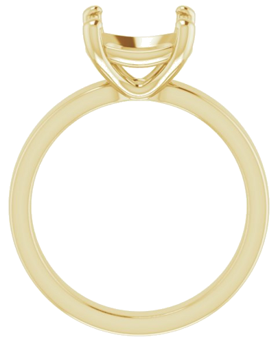 14K Yellow 9 mm Cushion Solitaire Engagement Ring Mounting (2)