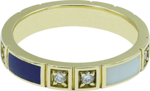 0,35 ctw natūraliais deimantais inkrustuoti auksiniai vestuviniai žiedai su limožo keramika (3)