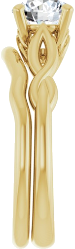 Sužadėtuvių Žiedas „Solitaire“ 585 Geltonojo Aukso Round 6.5mm (9)