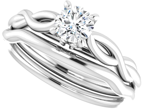 14K White  4.8 mm Round Solitaire Engagement Ring Mounting (10)