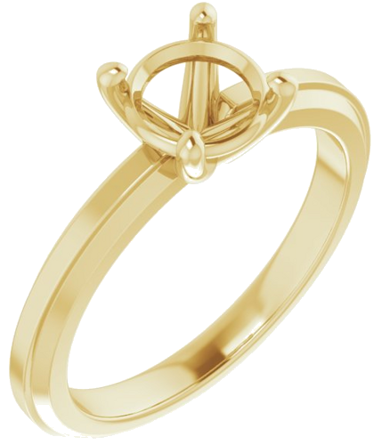 Sužadėtuvių Žiedas „Solitaire“ 585 Geltonojo Aukso Round 6.5mm (1)