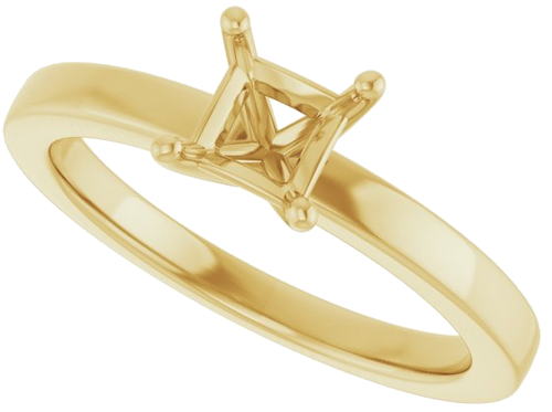 Sužadėtuvių Žiedas „Solitaire“ 585 Geltonojo Aukso Square 4.5mm (4)