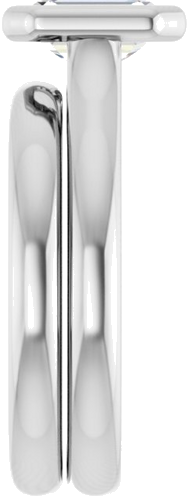 Sužadėtuvių Žiedas „Bezel-Set Solitaire“ 585 Baltojo Aukso Emerald 7mm x 5mm (9)