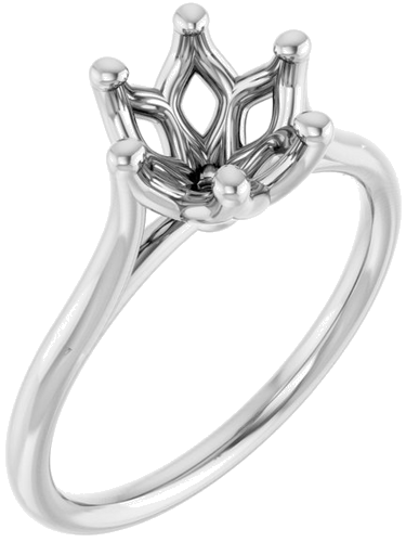 Sužadėtuvių Žiedas „Solitaire“ 585 Baltojo Aukso Round 7.4mm (1)