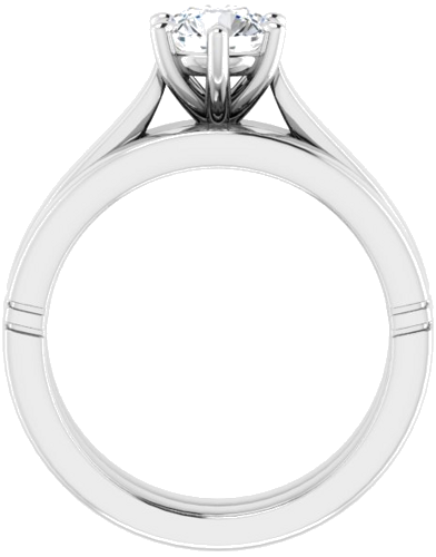 14K White 6 mm Round Engagement Ring Mounting (7)