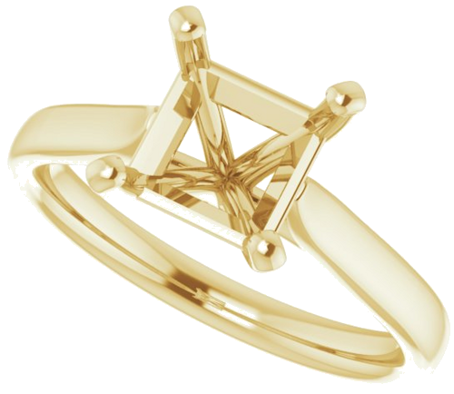 14K Yellow 6.5 mm Square Engagement Ring Mounting (5)