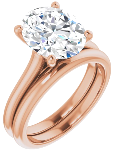 10K Rose 11x9 mm Oval Solitaire Engagement Ring Mounting (6)