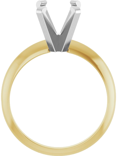 14K Yellow White 8.5x6.5 mm Emerald Solitaire Engagement Ring Mounting (2)