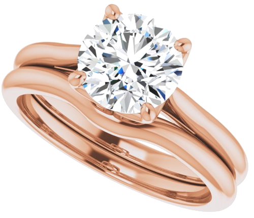 Sužadėtuvių Žiedas „Solitaire“ 14k rose gold Round 7.4mm (10)